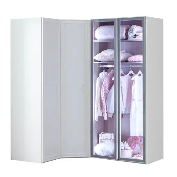 Isabella Nursery Armoire Corner with Glass Door (4 Doors)