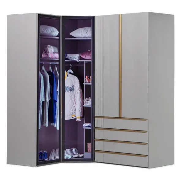 Elegant Armoire Corner With Glass Door (4 Doors)