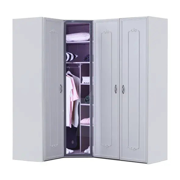 Helen Nursery Armoire Corner with Glass (4 Doors)