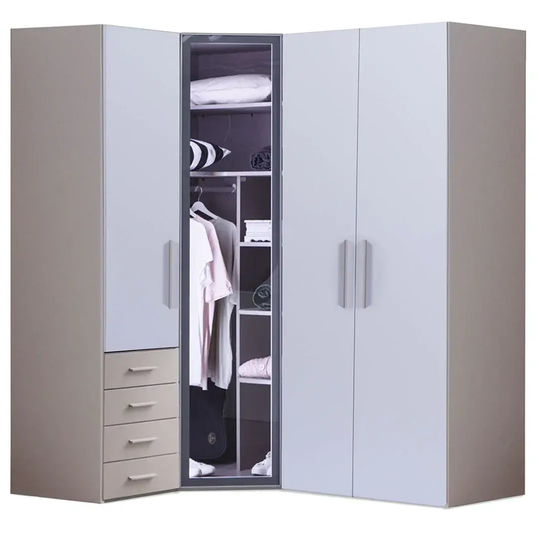 Torino Armoire Corner with Glass Door (4 Doors)